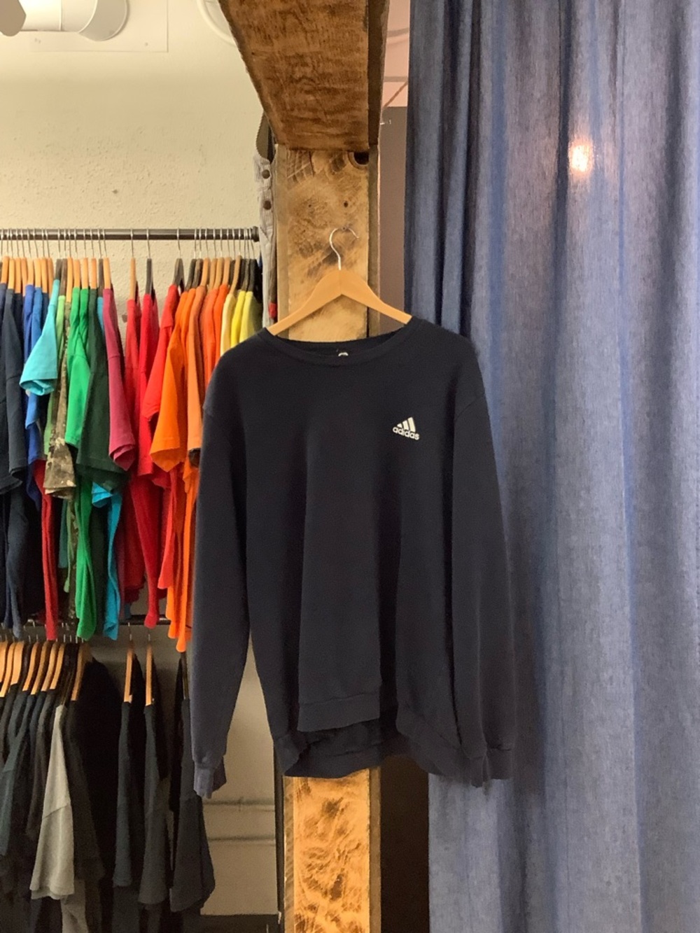 Vintage Adidas Men’s Navy Crewneck Sweatshirt